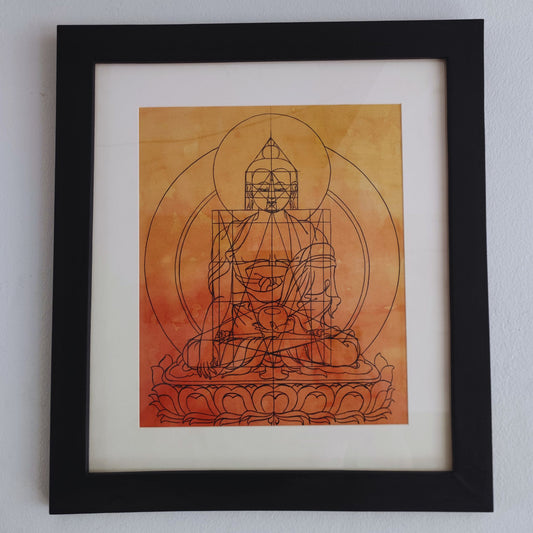 Buddha Geometri - Sort ramme